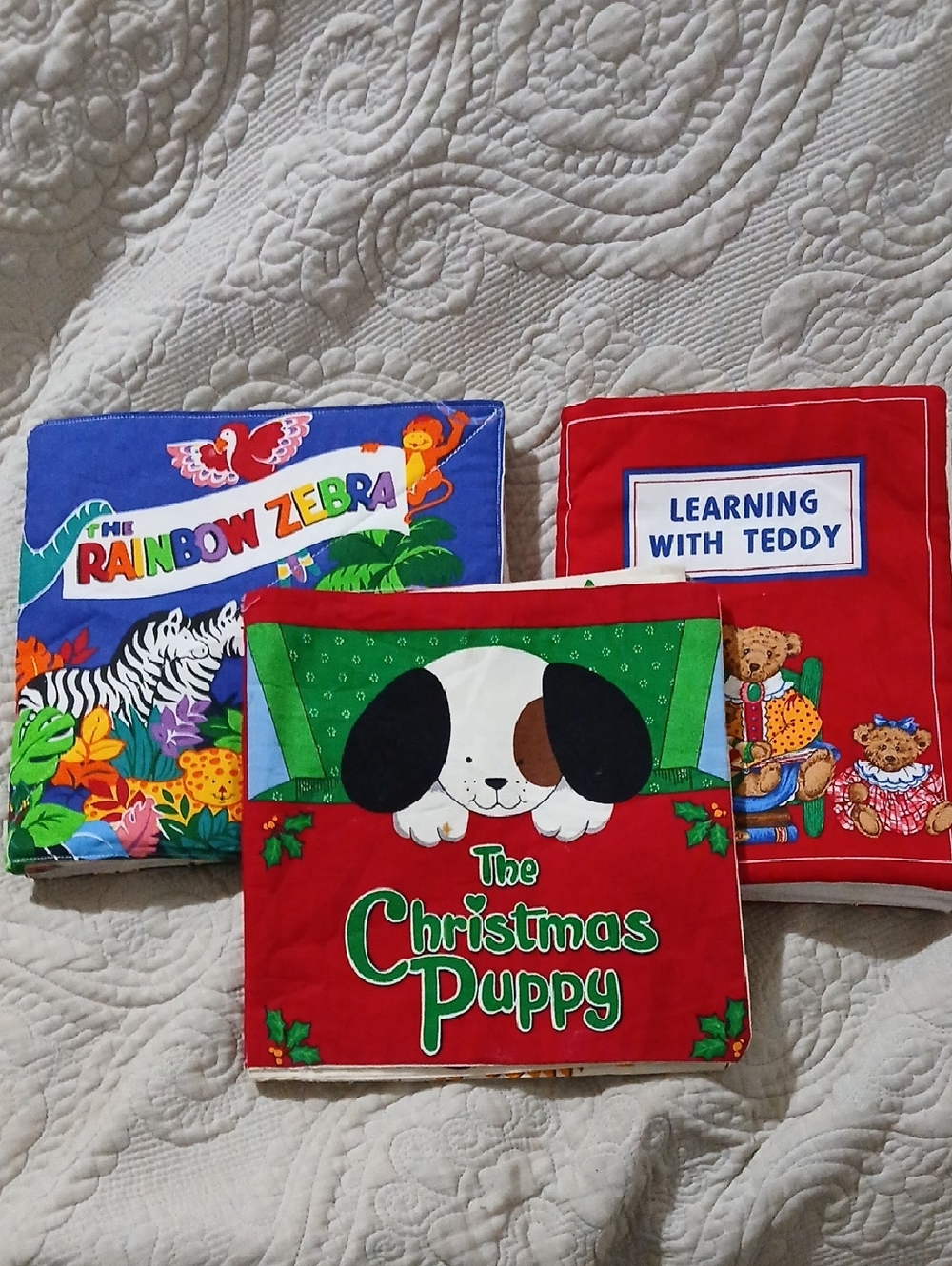 The Christmas Puppy Soft Cloth Book - Red Kids Learning Toy